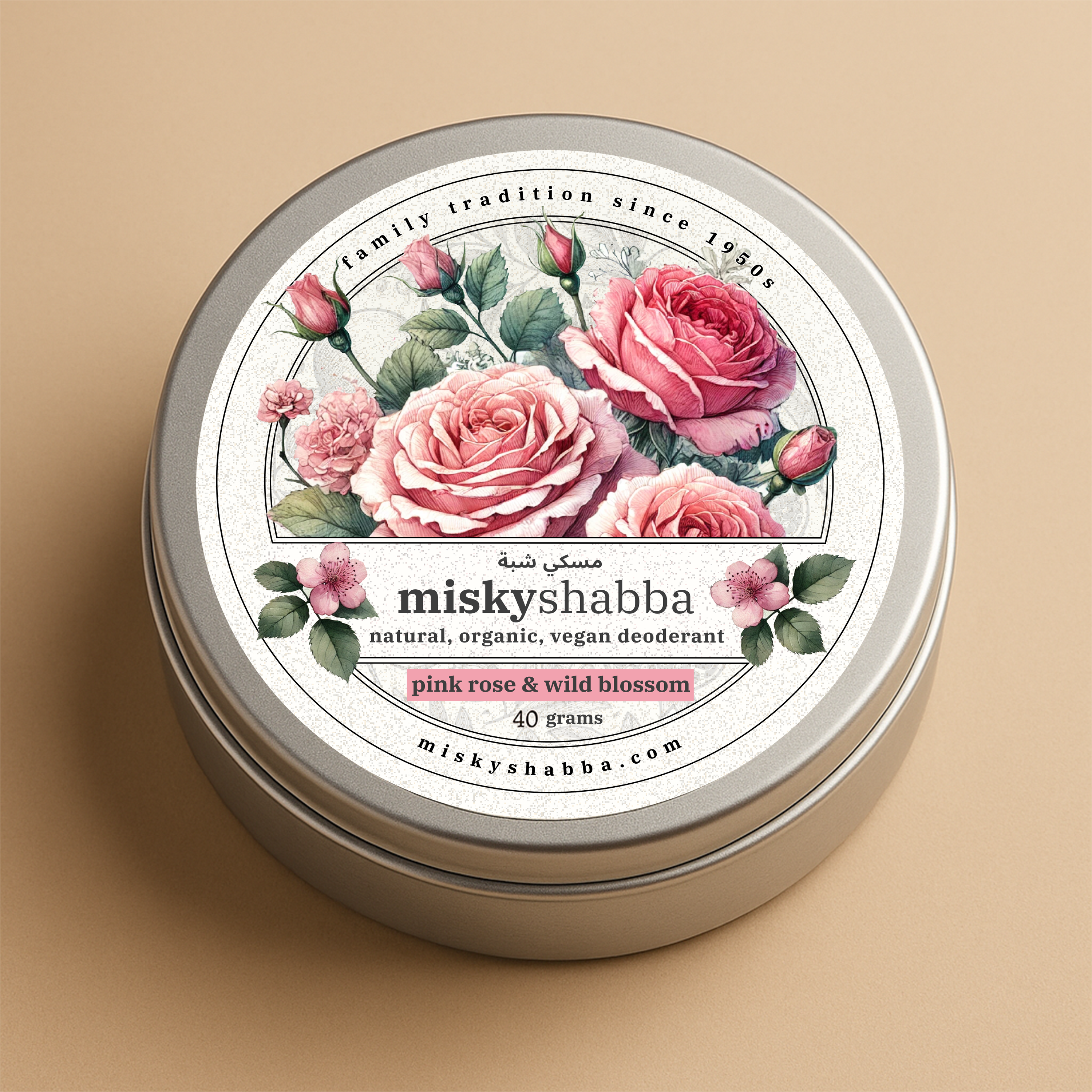 Rose & Wild Blossom – Natural Powder Deodorant | Misky Shabba